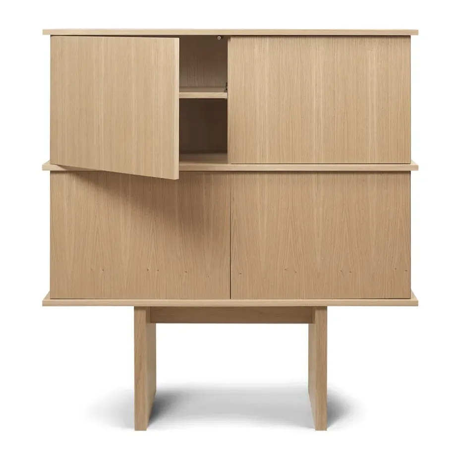 Stilt sideboard double 109x100 cm, Natural oak
