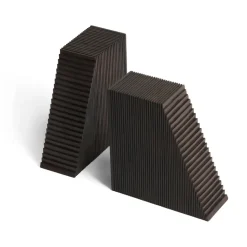 Sujetalibros Grooves, 2-packkkk, Mahogany dark brown