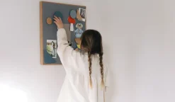 Tablero de notas + 3 imanes, Azul