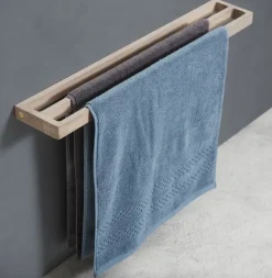 Toallero doble Andersen 73,5 cm, Lacquered oak