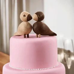 Tortolitos de madera, set de 2, roble