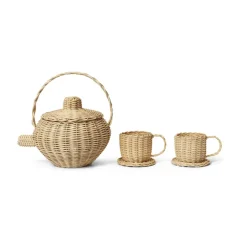 Vajilla de té Rattan 3 piezas, Natural