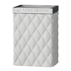 Vaso para cepillos Portia, blanco-plata