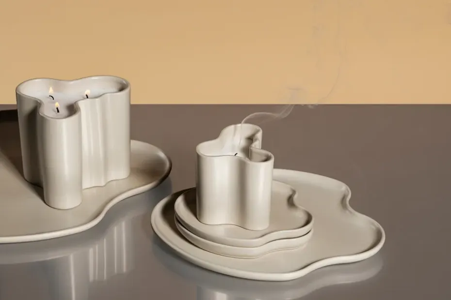 Vela aromática Aalto 8 cm, Arena