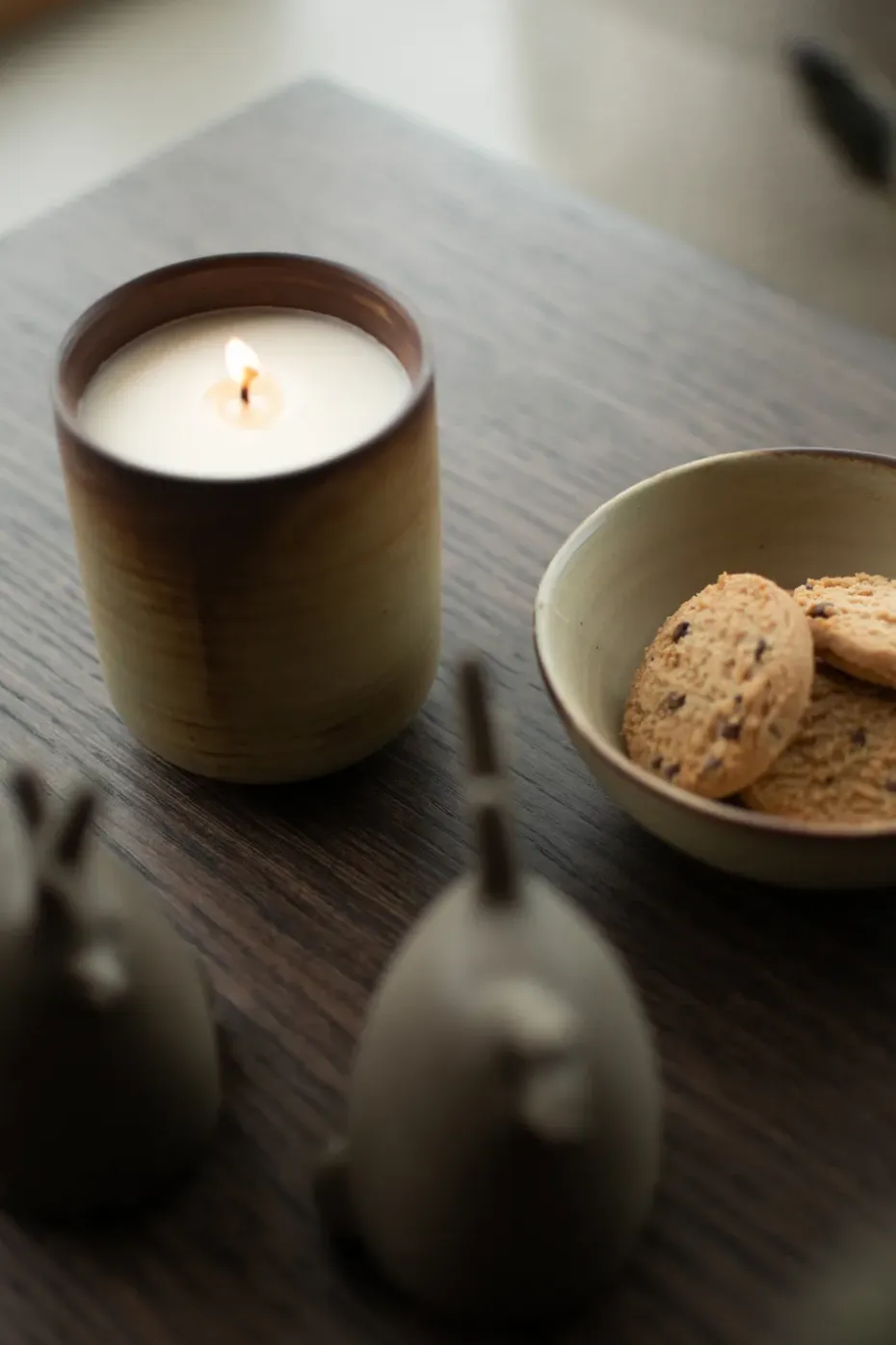 Vela aromática Burn 60 h, Crema-marrón