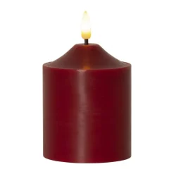 Vela cilindrica LED Flamme 12 cm, Rojo