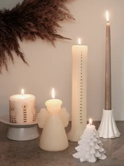 Vela Granny Christmas tree Ø9x10 cm, Pure White