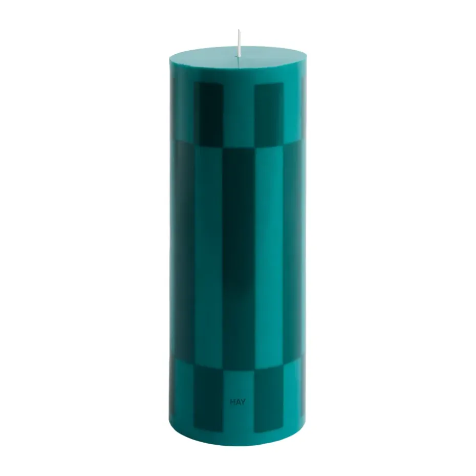 Vela gruesa Column Candle large 25 cm, Green-dark green