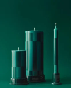 Vela gruesa Column Candle large 25 cm, Green-dark green