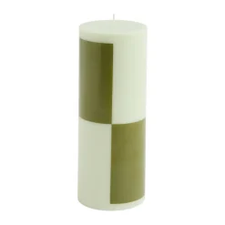 Vela gruesa Column Candle medium 20 cm, Light green-army green