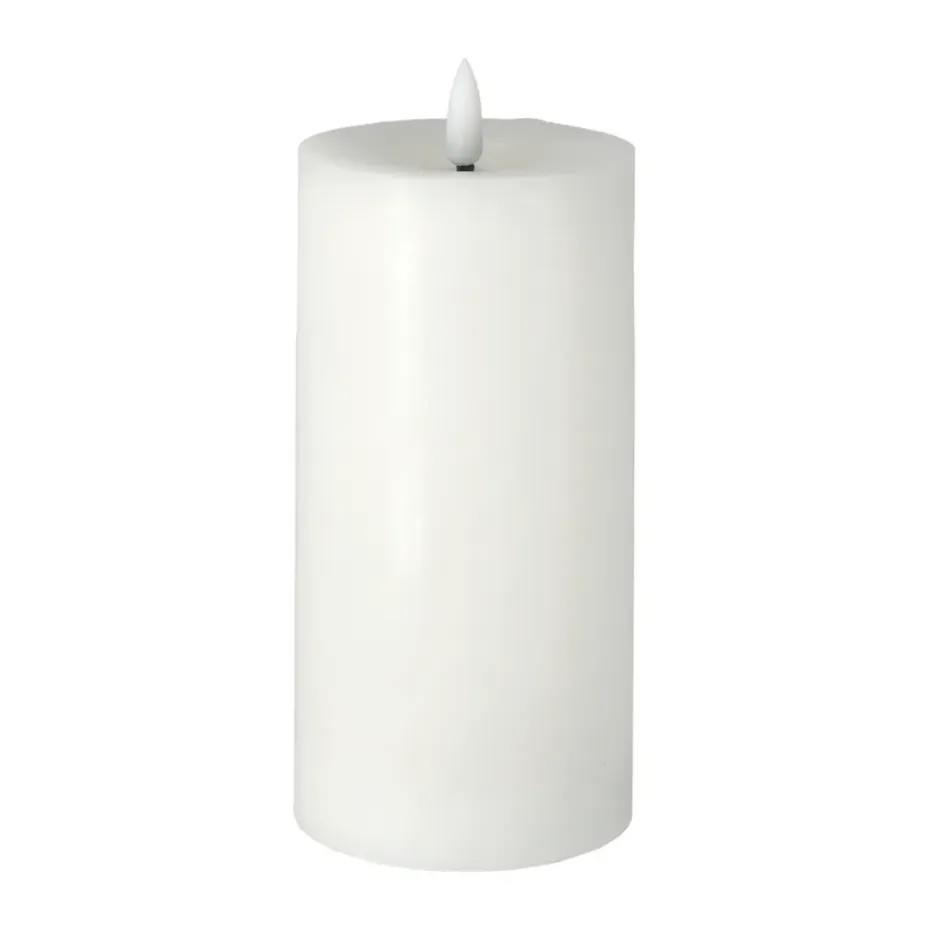 Vela gruesa LED Bright Melt 17,5 cm, blanco