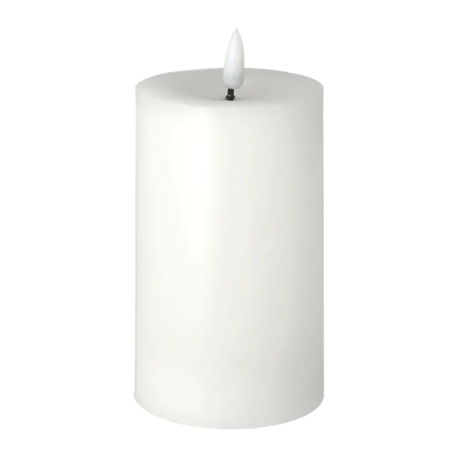 Vela gruesa LED Bright Melt 15 cm, blanco