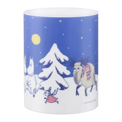 Vela gruesa LED Moomin 12,5 cm, Noche estrellada