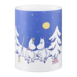 Vela gruesa LED Moomin 12,5 cm, Noche estrellada