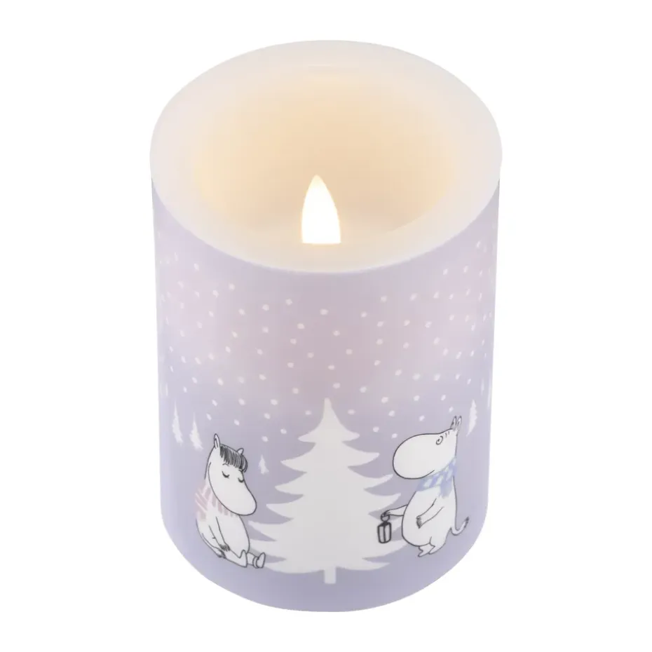 Vela gruesa LED Moomin 10 cm, Nevada