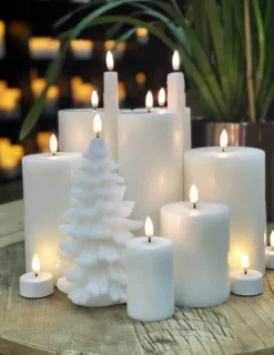 Vela gruesa LED Uyuni blanco Ø5 cm, 7,5 cm