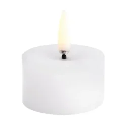 Vela gruesa Uyuni LED derretida, Blanco, Ø5x2,8 cm