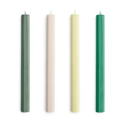 Vela Hexagon Candle mix 4-pack, Greens-whites