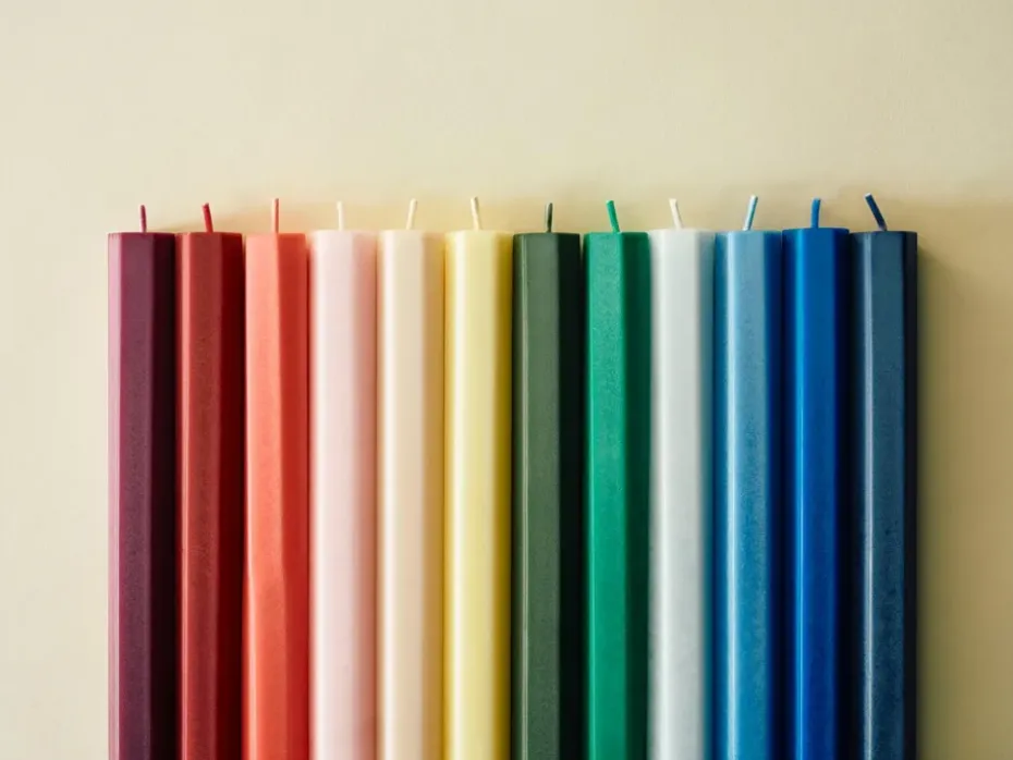 Vela Hexagon Candle mix 4-pack, Greens-whites