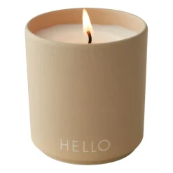 Vela perfumada Design Letters Ø8 cm, Hello-beige
