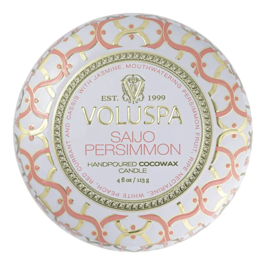 Vela perfumada Maison Blanc Mini Tin 25 horas, Saijo Persimmon