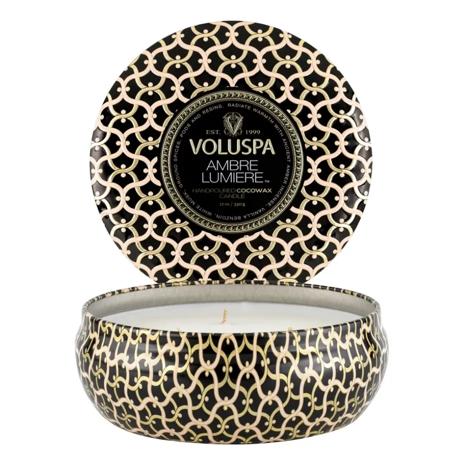 Vela perfumada Maison Noir 3-wick Tin 40 horas, Ambre Lumiere