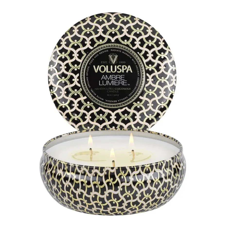 Vela perfumada Maison Noir 3-wick Tin 40 horas, Ambre Lumiere