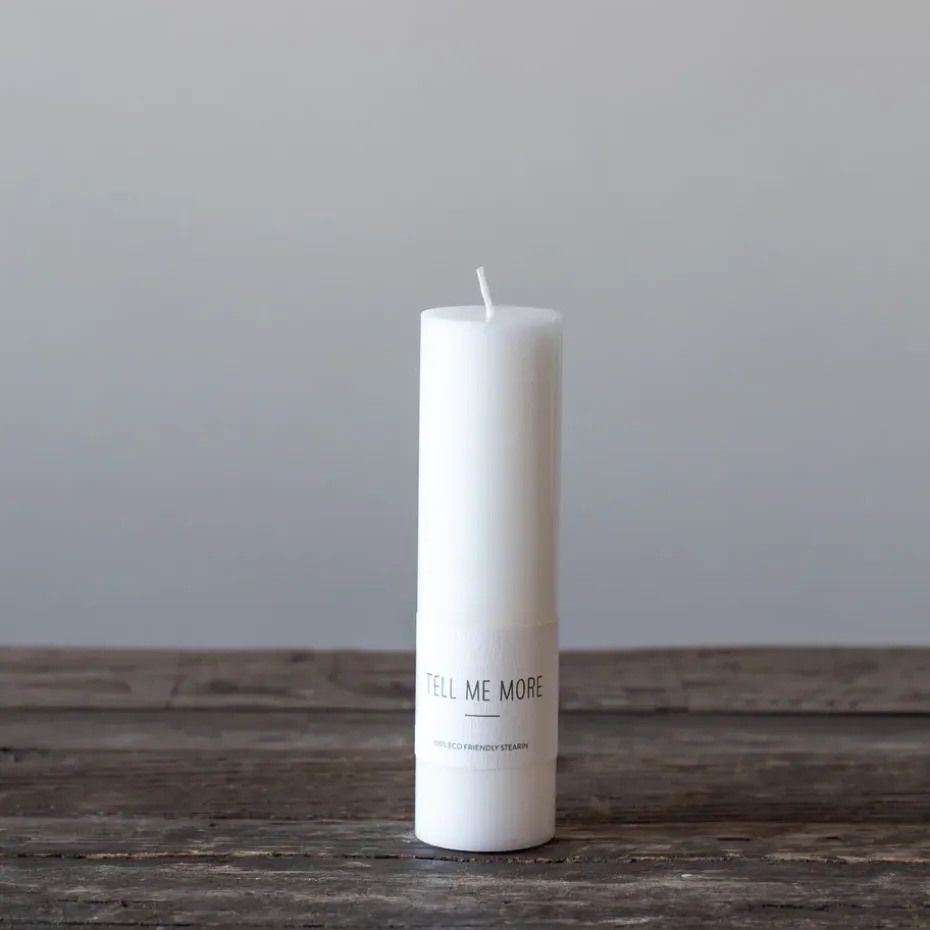 Vela Tell Me More M 15 cm, blanco