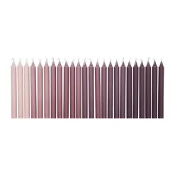 Vela vintage Ombre 24 uds, Dark grape