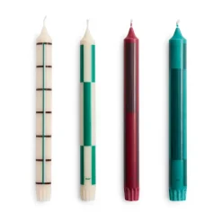 Velas Pattern 4-pack, Greens-burdeos