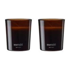 Velas perfumadas 12 horas Meraki 12, 2-pack, Dark wood