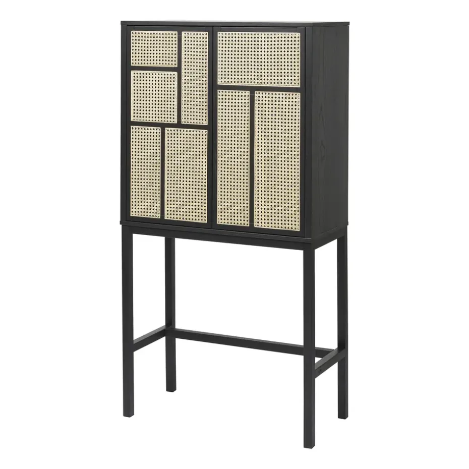 Vitrina Air, Negro, ratán