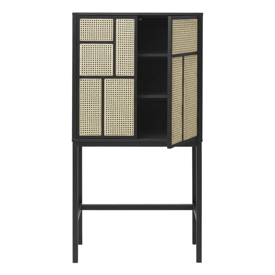 Vitrina Air, Negro, ratán