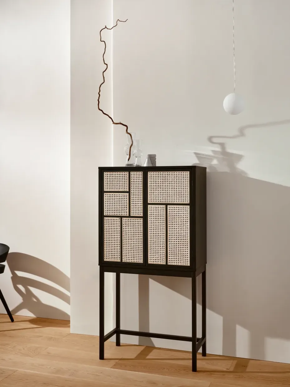 Vitrina Air, Negro, ratán