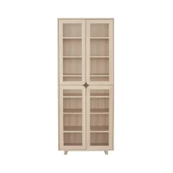 Vitrina alta Vidja, Roble pigmentado blanco