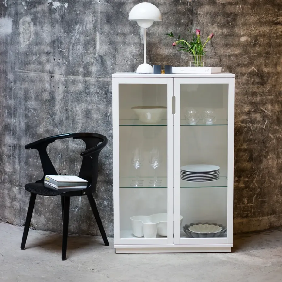 Vitrina Aoko 120 cm, Lacado blanco