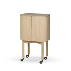 Vitrina bar con ruedas Loud , Light oiled oak