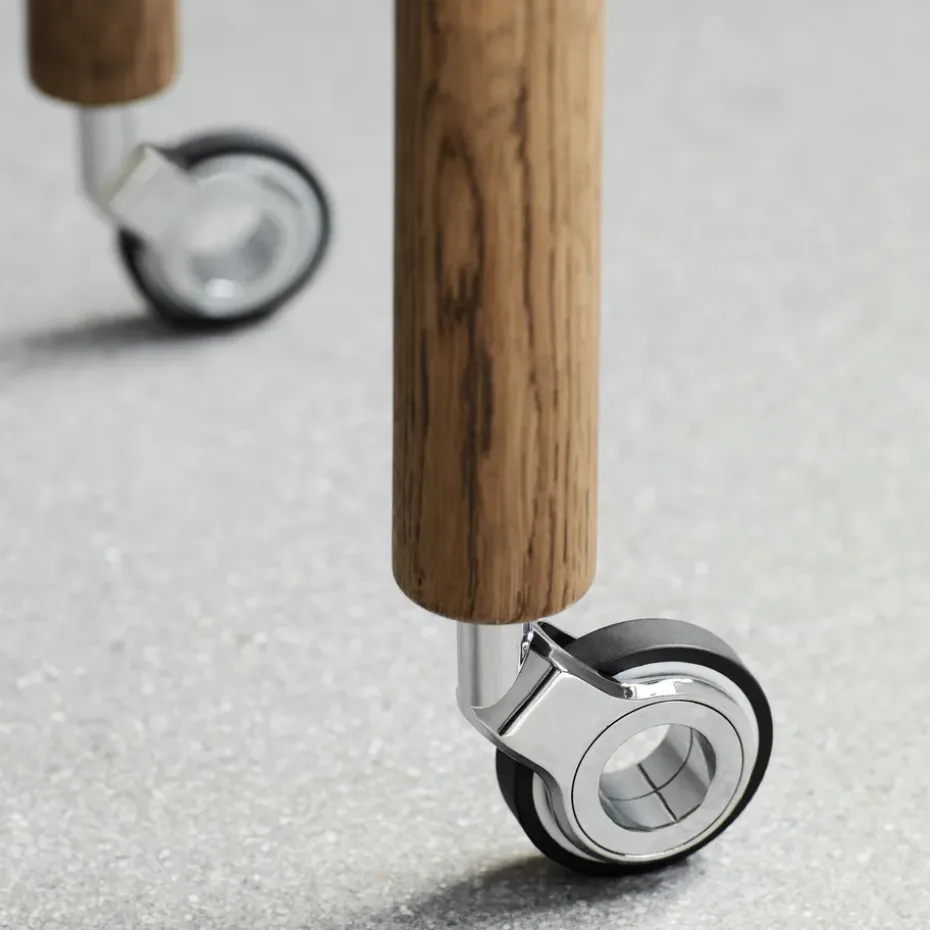 Vitrina bar con ruedas Loud , Roble ahumado