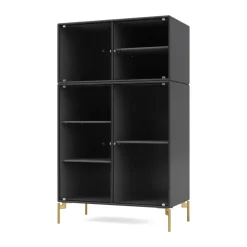 Vitrina Ripple III 69,6x117,6x38 cm, Anthracite-ben brass