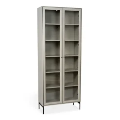 Vitrina Volt 190 cm beige, Detalles en negro