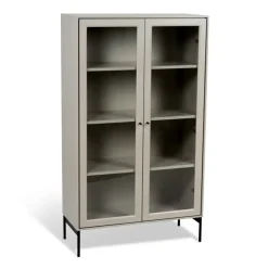 Vitrina Volt 130 cm beige, Detalles en negro